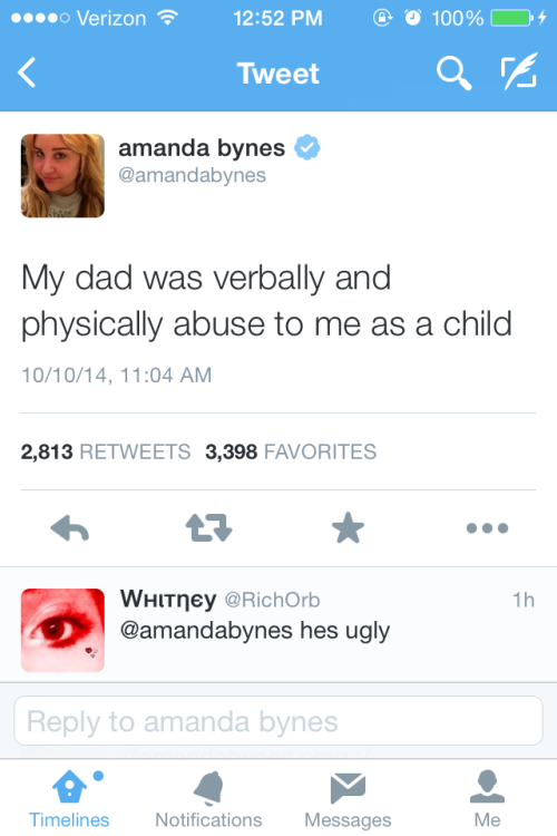 not-a-heart-a-kaleidoscope:  So I saw a post about one of Amanda Bynes’ tweets taken out of context and laughing at her and the fact that she’s “off her meds hur hur”. I don’t know why she is suddenly back on social media, but she has confessed