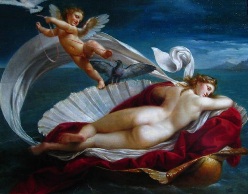 (via Giuseppe Bezzuoli - Italian artist,1784-1855) Venere nella Conchiglia