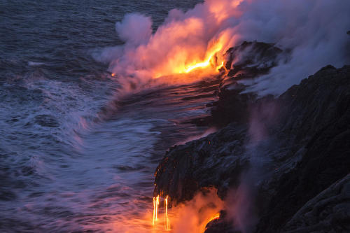 fuckyeahpaganism:Kilauea Volcano Lava Flow Sea Entry 4 - The Big Island Hawaii is a photograph by Br
