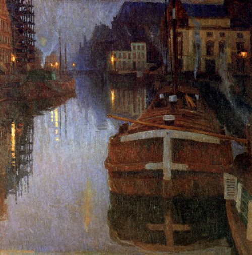 Evening in Gent  - Albert Baertsoen 1903 (Belgian painter)