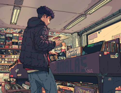 amalasdraws:  Record Store