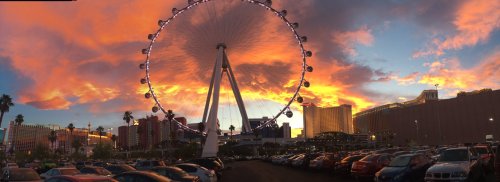 lasvegaslocally:    The Most Amazing Giant Ferris Wheel Photo You’ll See Today  source   last nights sunset was the best I have ever seen and I didn’t have my camera. there were small ares with greens and purples, almost like small rainbows. truly