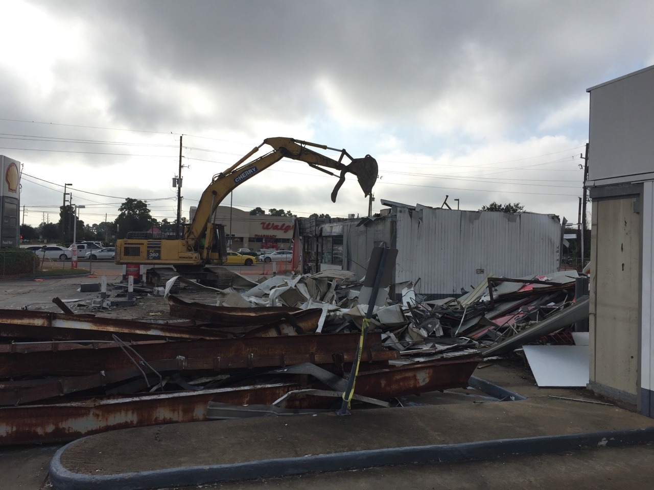 Shell Gas Station at 1960 & Ella Blvd. being demolished.