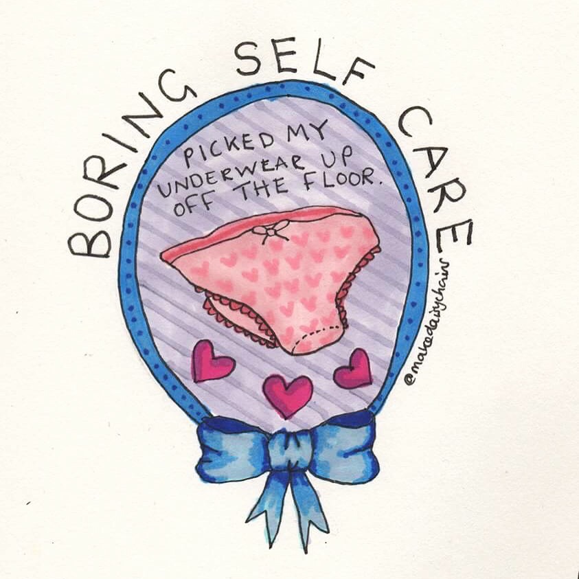 hannahdaisy: BORING SELF CARE series.   🗑📞💷💊🚿📩🚽📎  The next