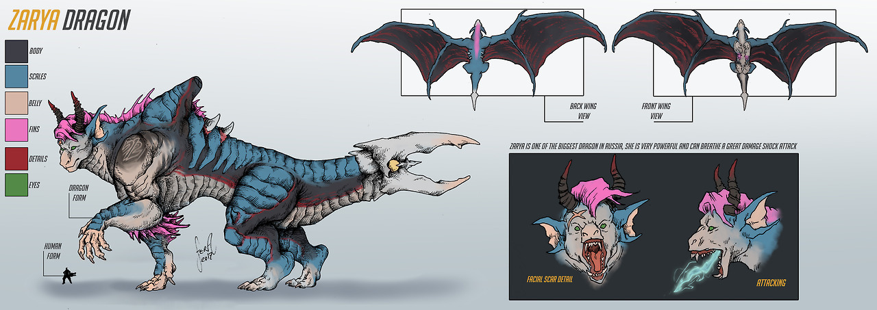 feradami:  Overwatch Dragons - Dragonwatch - AUD.va and Zarya Dragons forms - with