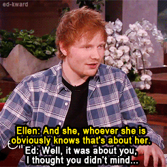Porn photo ed-kward:  Ed Sheeran on The Ellen Show X