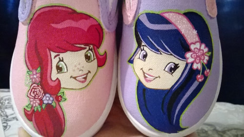 Custom shoes: Strawberry Shortcake and Cherry Jam 