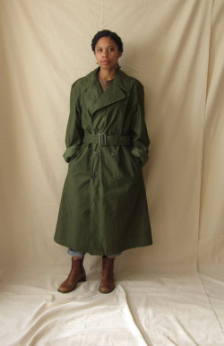 thegolddig:  Army Trench Maxi Coat (more information, more gold) 