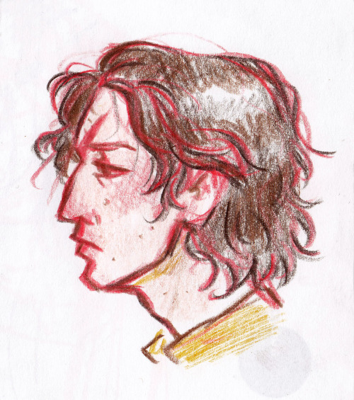 cornflakesdoesart: Not too messy color pencil warm ups of Hux and Kylo from @hollyhark‘s fic C