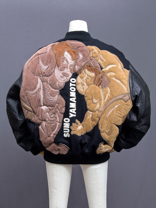 japanesefashionarchive:Kansai Yamamoto (山本寛斎) embroidered “SUMO YAMAMOTO” stadium jacket. This is a 