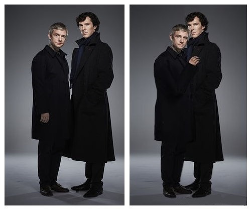 laurasykes97:  lovemarianice:  wearitcounts:  estherlune:  Idk, tons of pics and the only one where Sherlock is smiling is this one   its bc his hand is on john’s bum  and here  claudirose  Omg.