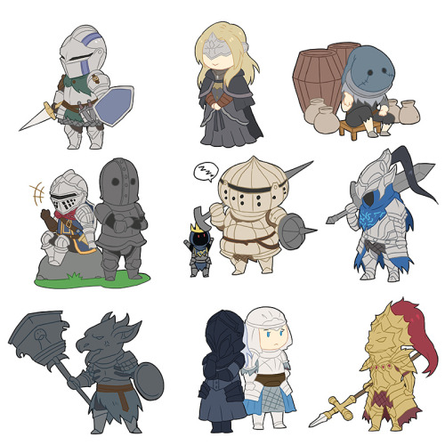demitsorou:  artful-purgatory:  biaay002:  第一次来汤，我也不知道怎么搞，画了一套黑暗之魂Q版。  Cutie Souls  @just-a-drawing-cat 