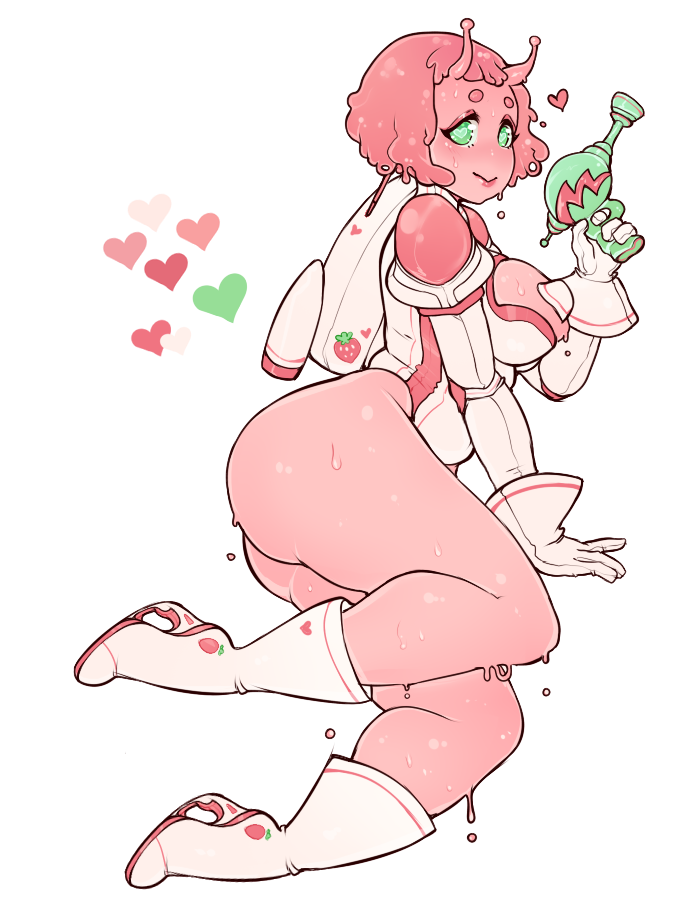 rebeccacablah:A strawberry alien girl adopt im doing on da she cute