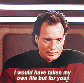 robotlyra:  batchix:  fuckyeahtng-blog:   In all the universe, you’re the closest thing I have to a friend, Jean-Luc.   Q is my favorite thing… ever.  Q has always been one of my fave characters since I was a wee thing But only now am I noticing that