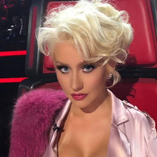 caguilera:etienneortega: Back to business! @xtina last night @nbcthevoice