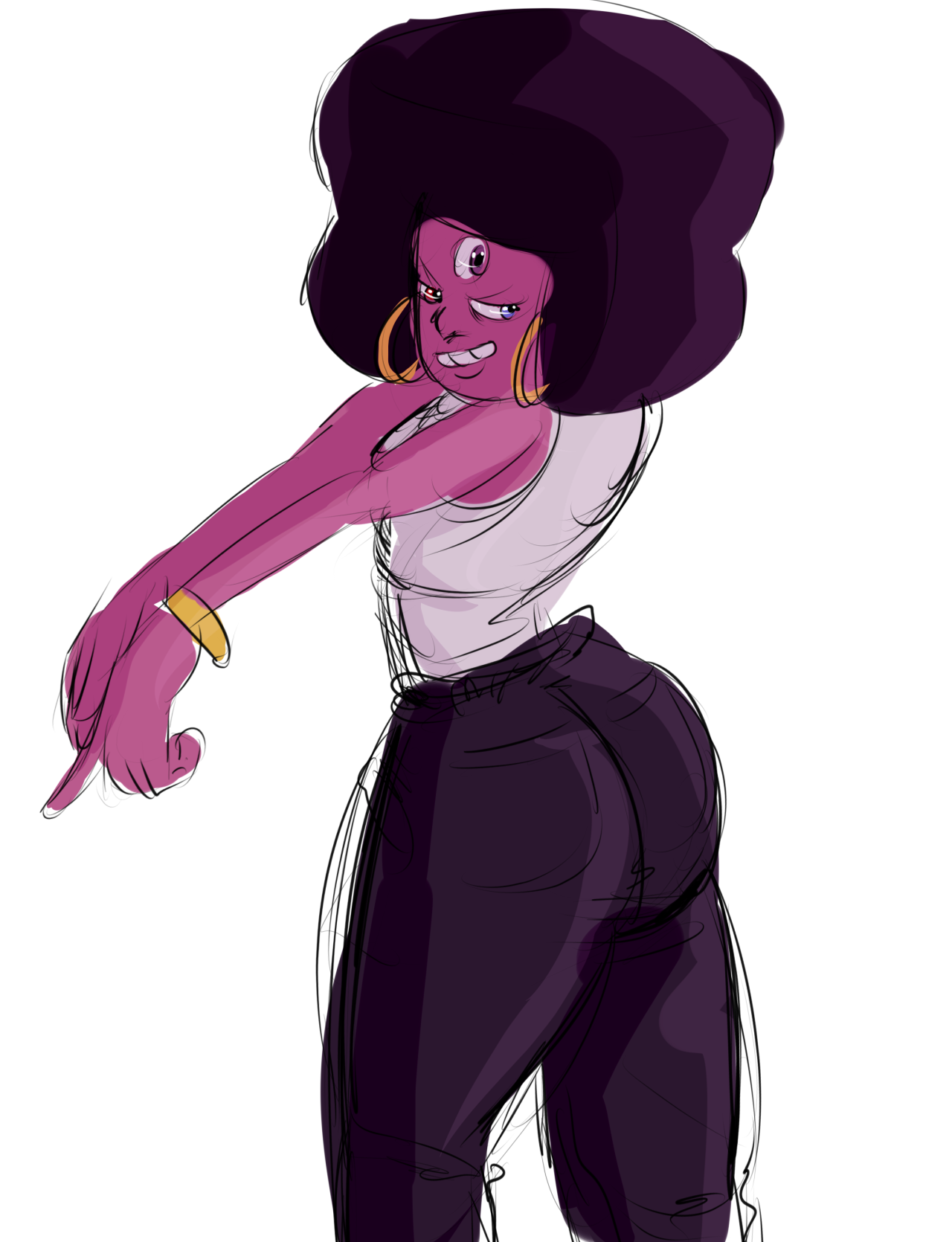 jen-iii:  I was doin some loose sketches and as always it devuldges into Garnet’s