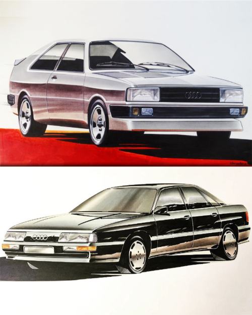 Audi renderings done in marker and pastel by former GM, Audi, Porsche and Mazda designer Peter Birtw