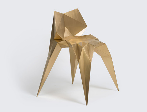 mindher:brass bowie chair designed by zhoujie zhang