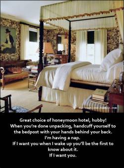 Great choice of honeymoon hotel, hubby! 