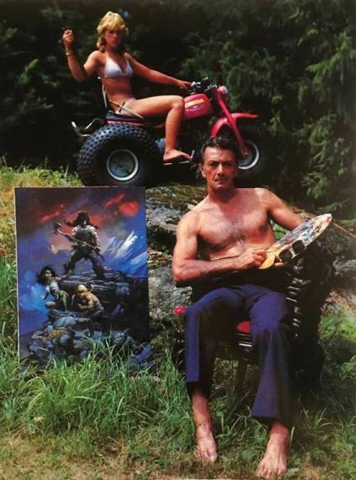 omercifulheaves:Probably the most amazing picture of Frank Frazetta, his daughter *and* the Fire &am