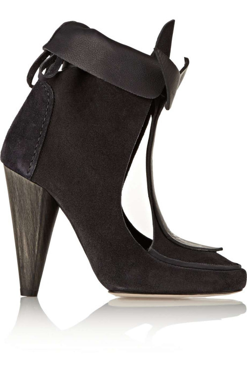 High Heels Blog Cutout leather and suede ankle boots via Tumblr