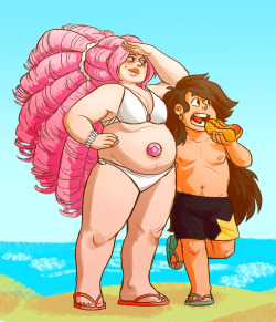 starlingsongs:  fernacular:I’m super excited about tonight’s episode so I drew some hot beach babestall fat space babe and her short femme earth boyfriend