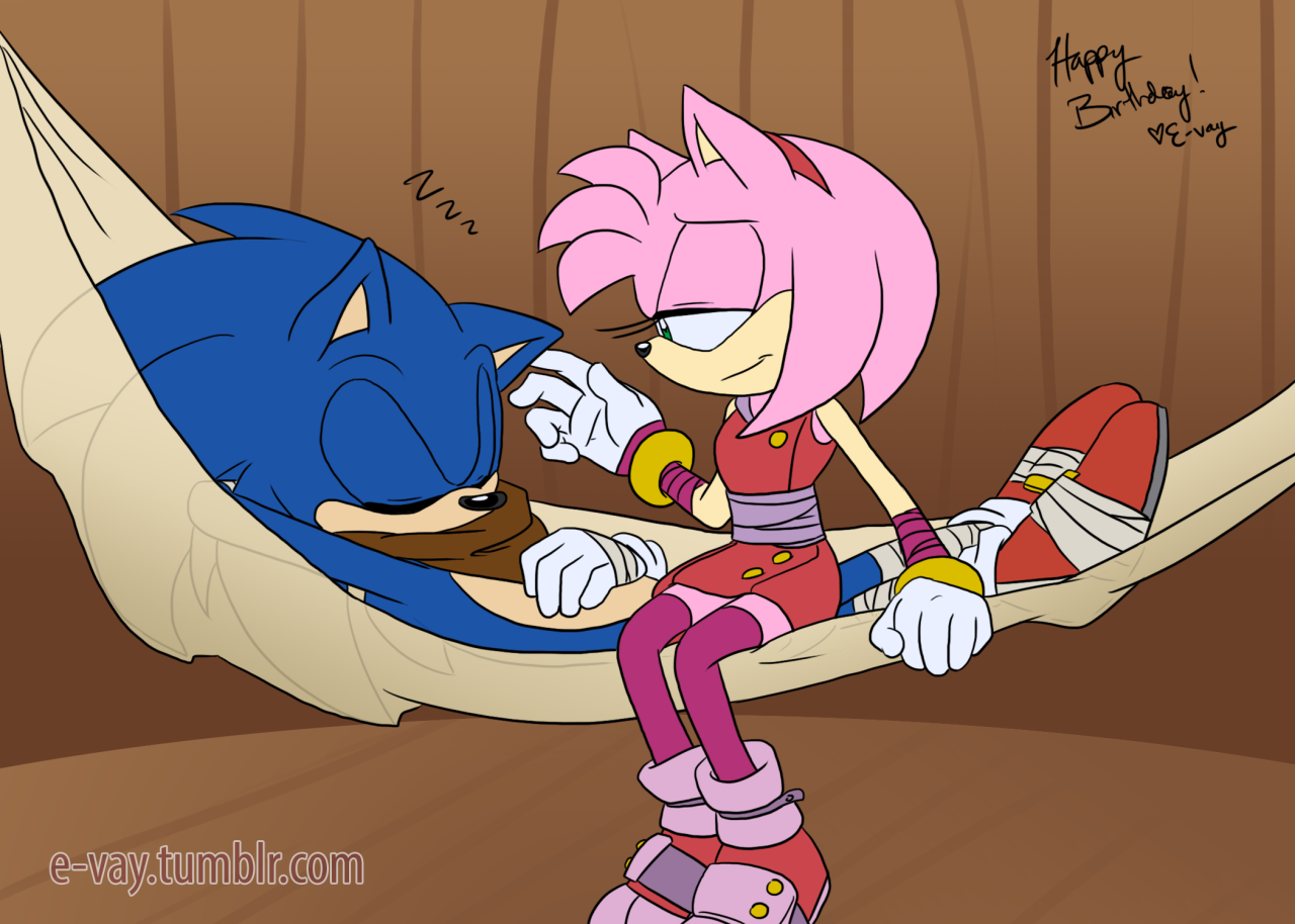 e-vay:  Happy birthday to power-rings! This is a scene from her Sonamy prompt, which