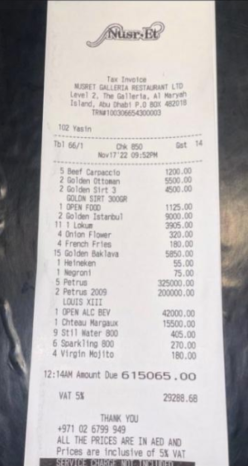 The Bill Has Been Posted. Who Had What And Also Who Paid