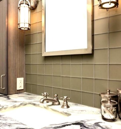 Bathroom PhiladelphiaWith Raised-panel Cabinets, Distressed Cabinets, White Walls, An Undermount Sink,