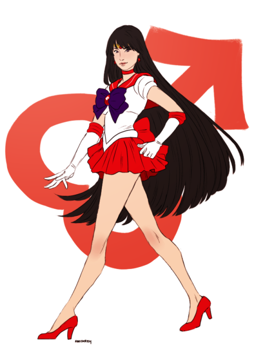 marisketch:Guarded by Mars, planet of fire. I am the soldier of war, Sailor Mars!
