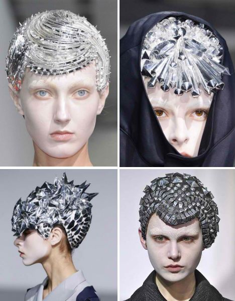 Futuristic Fashion Metallic Hair Junya Watanabe