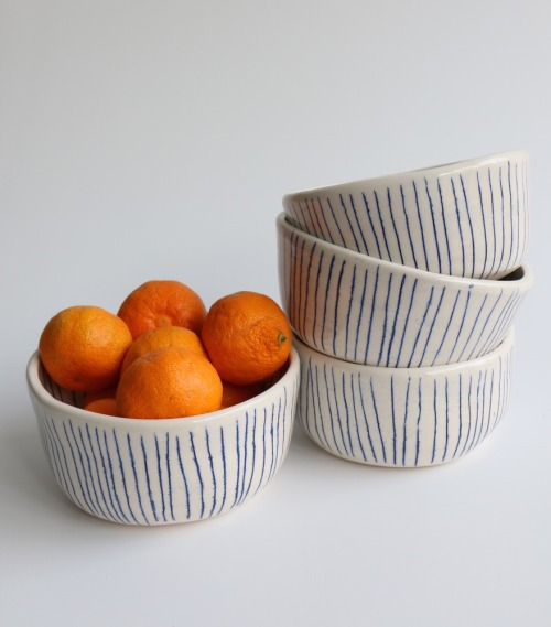 northmagneticpole: Striped Bowls-Paula Greif