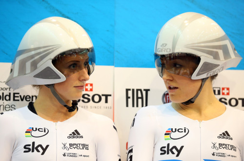 girldosport:  CYCLING: (l-r) Laura Trott and Dani King of Great Britain during the UCI Track World C