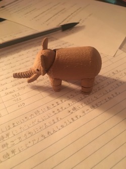 square-enix: my dad noticed i was stressed so he 3d printed me a little wooden elephant