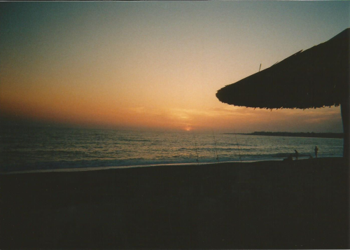 sunset fishing. kodak disposable exp 07. cyprus beach.