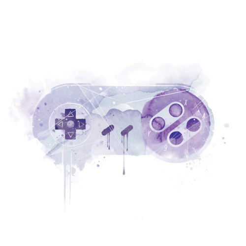 retrogamingblog:Nintendo Controller Watercolor Posters made by Jeff Langevin