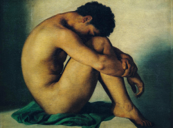 antonio-m:  Hippolyte Flandrin,Study of a Nude Young Man 