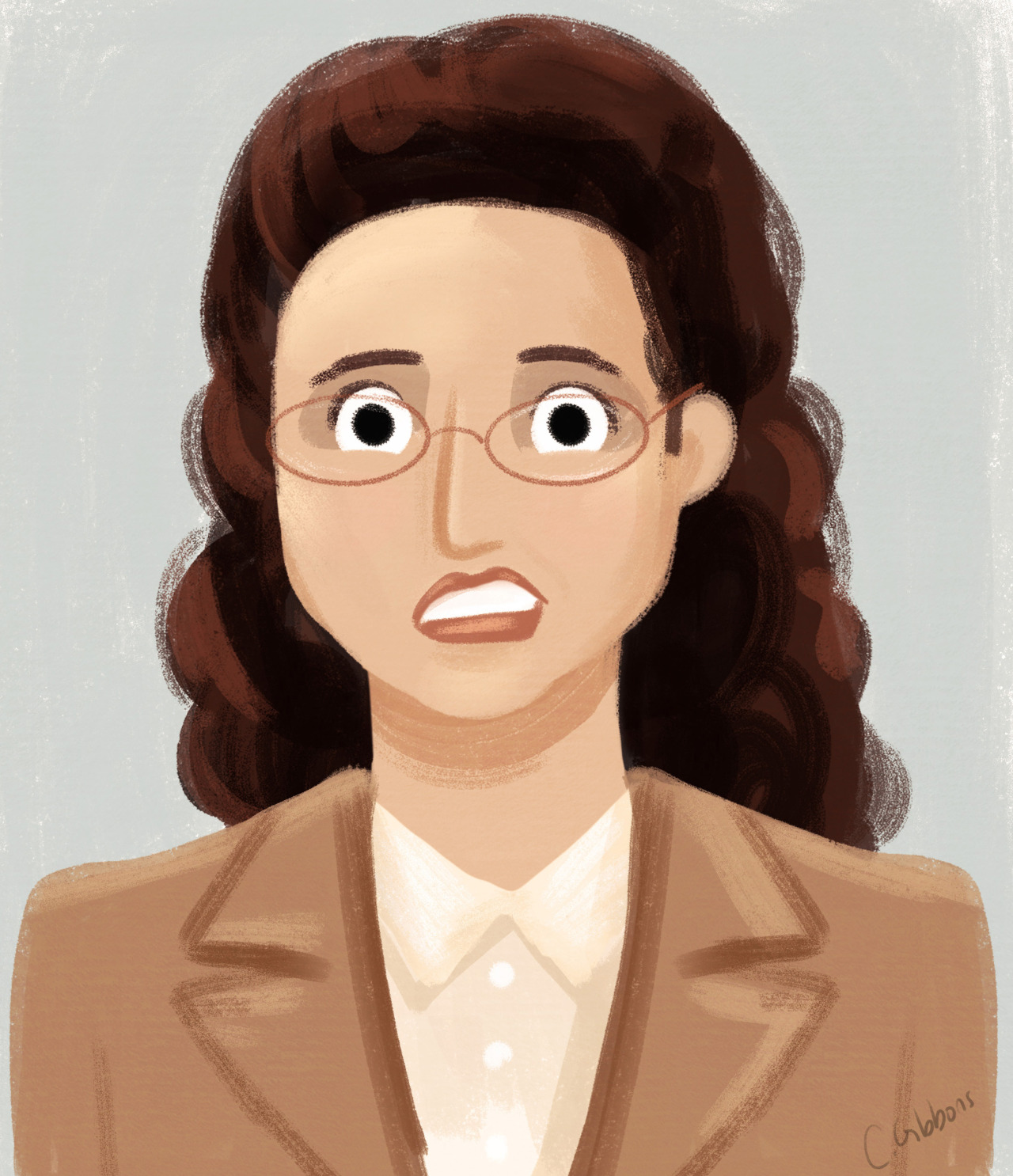 A drawing of one of my favorite TV show characters. Elaine is a total badass.
-Cassandra GIbbons