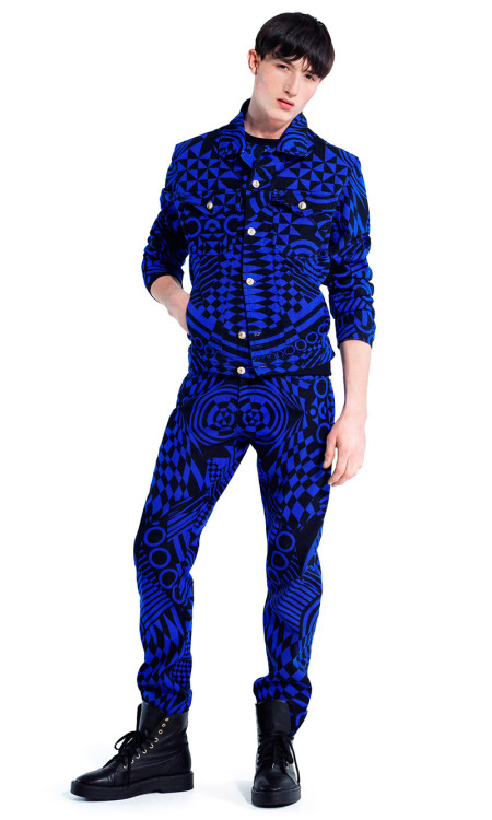 Versace present the new Versus collection featuring daring designs, sharp silhouettes, op-art p