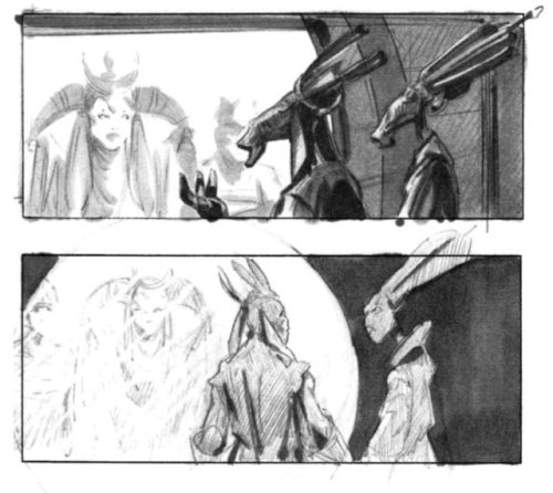 Star Wars Concept Art | Amidala negotiates with Trade Federation officialsby Edwin Natividad