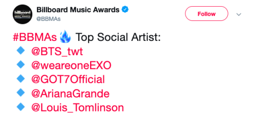 Louis is nominated for Top Social Artist at the Billboard Music Awards 2019