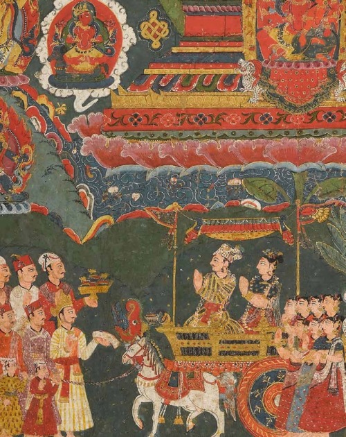 Paubha detail with royal couple, Nepal