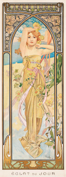 Alphonse Mucha / The Times of the Day (1899)Éveil du Matin - Morning AwakeningÉclat du Jour - Bright