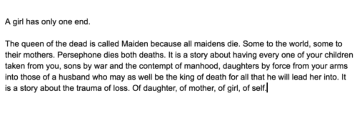 finelythreadedsky:thoughts on death and marriage and girls(sophocles, antigone 891-4, c. 441 bce; ov