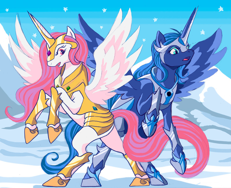 theanonymousbronyblog:  Celestia and Luna by ~zeekat