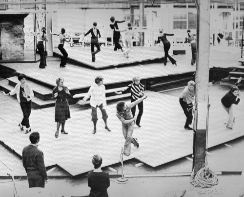 through-my-memoirs: Michael Bennett and the original cast of Follies in rehearsal for Who’s Th