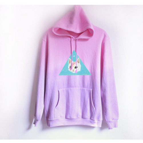 Harajuku Tie-dyed Long-sleeved Cat Sweater - $34.70