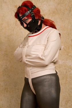 gaggedandforeverbound:  Oops babe. I bought a real straitjacket instead of a fake one. And it didn’t seem to come with a key. That’s funny. Ahhh shit cutting it off won’t work either, the fabric is too strong and its too tightly on you. Lemme just