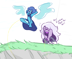 Watersport games between ‘friends’ below the cut - Lapithystidk it’s been on my mind ever since Amethyst made that sort of comment in Catch and ReleaseAnd I owed one of my friends a lapithyst pic as a return gift sooo&hellip;