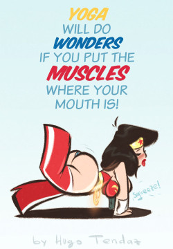   Wonder Woman - Yoga - Cartoony PinUp Sketch  There&rsquo;s nothing wrong in frequently stretching your muscles, just don&rsquo;t do it in public. It&rsquo;s rude :)  Newgrounds Twitter DeviantArt  Youtube Picarto Twitch  